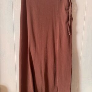 aerie Maxi Skirt in Rust with Side Drawstring